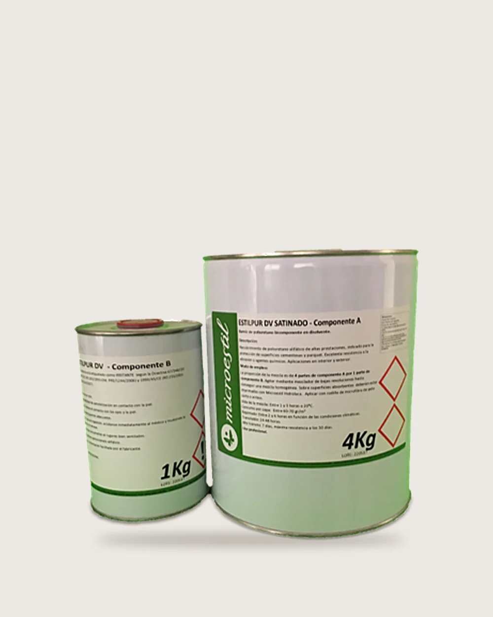 Estilpur DV solvent-based polyurethane varnish container for microcement